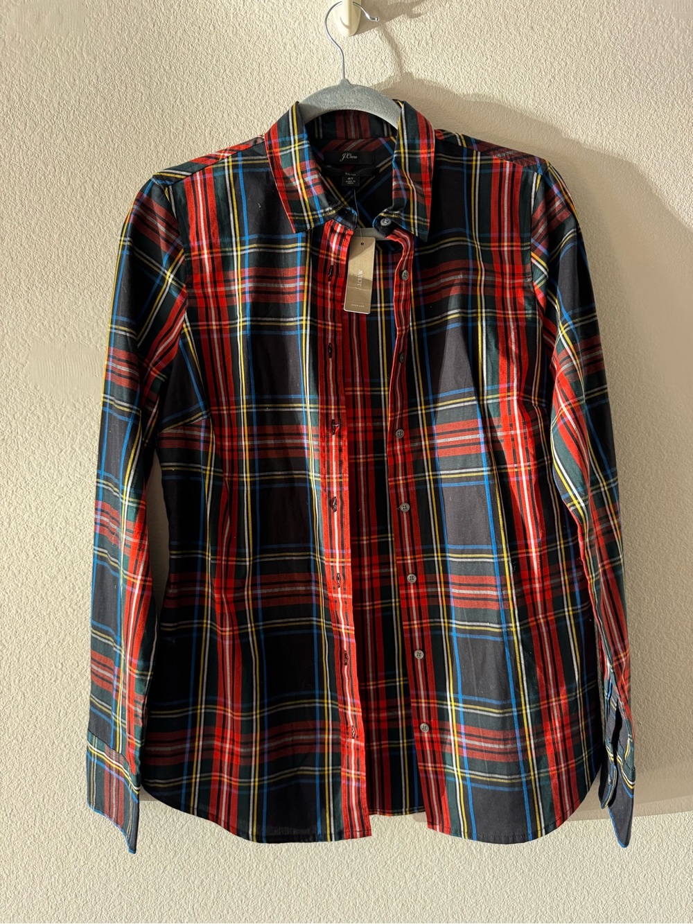 J. Crew Red and Black Plaid Button-Down Shirt